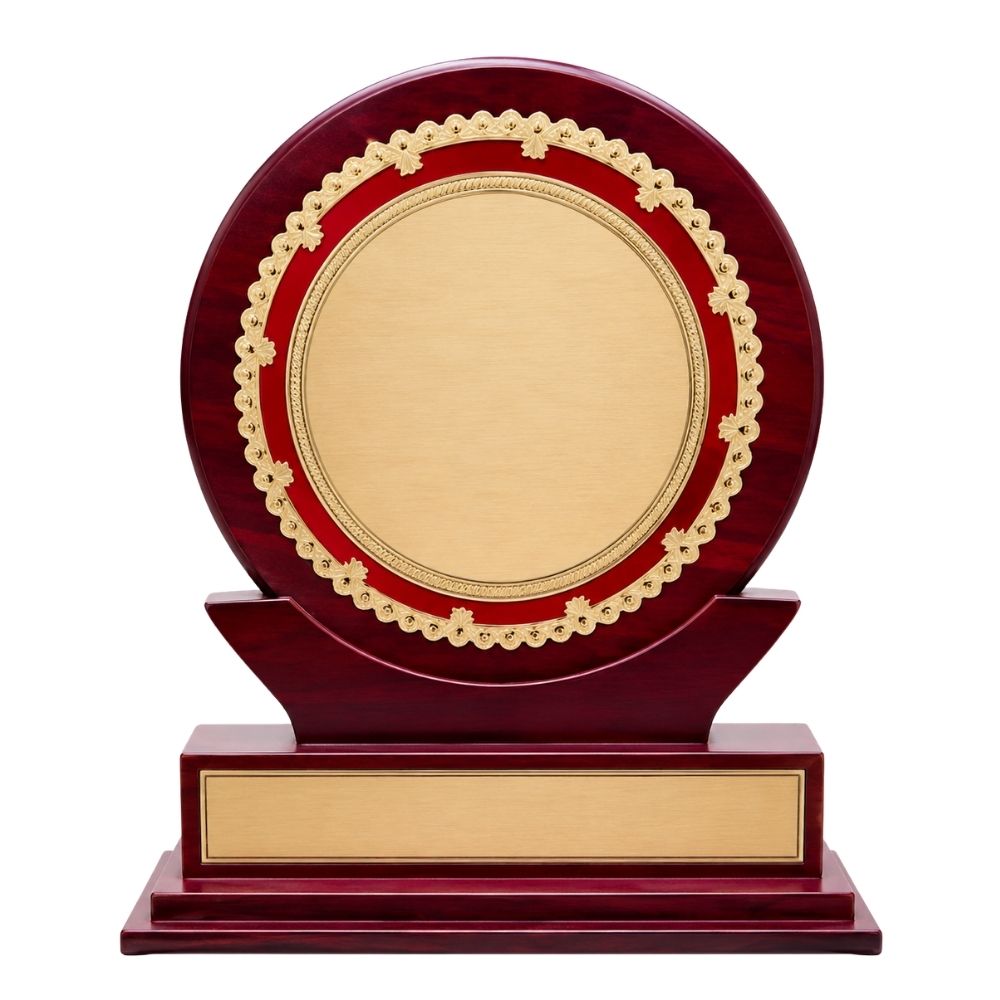 Premium Wooden Award Trophy with Gold Plate