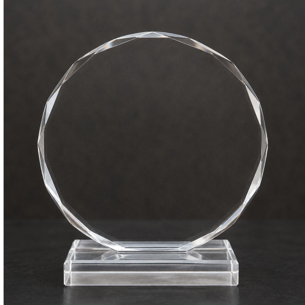 Crystal Round Award Trophy
