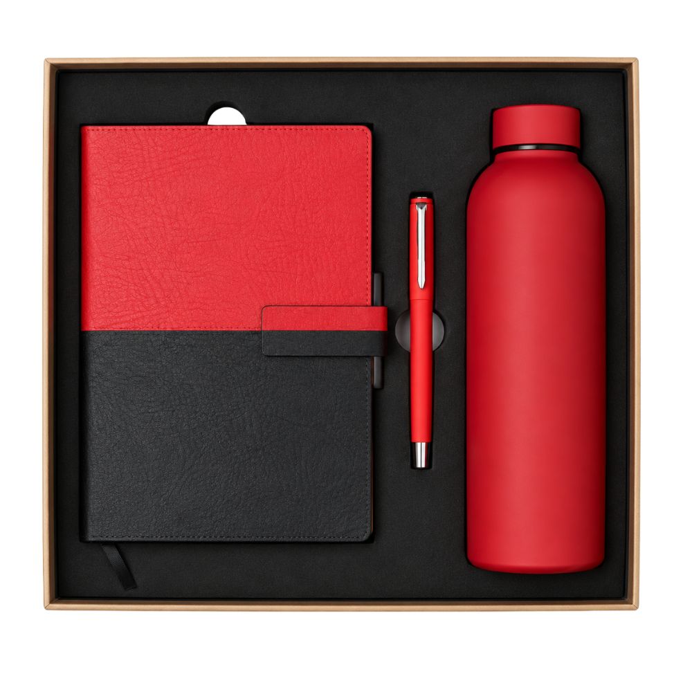 Dual Tone Notebook Gift Set with Bottle & Pen