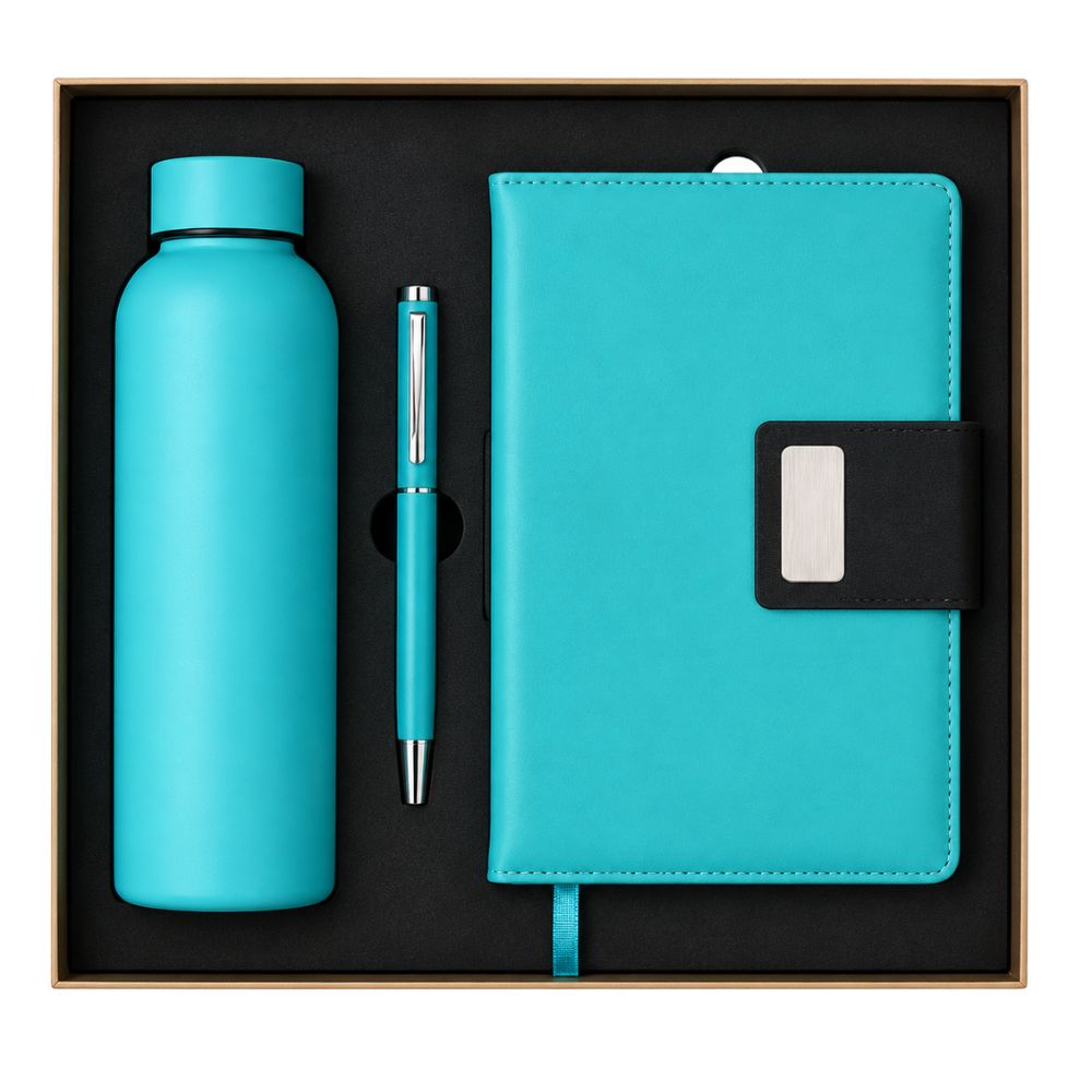 Sponge Notebook Gift Set with Bottle & Pen