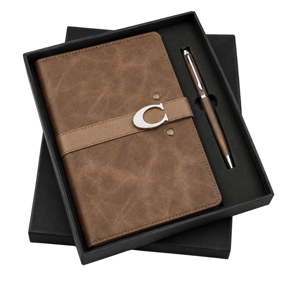 Executive Diary & Pen Gift Set with Metal Lock