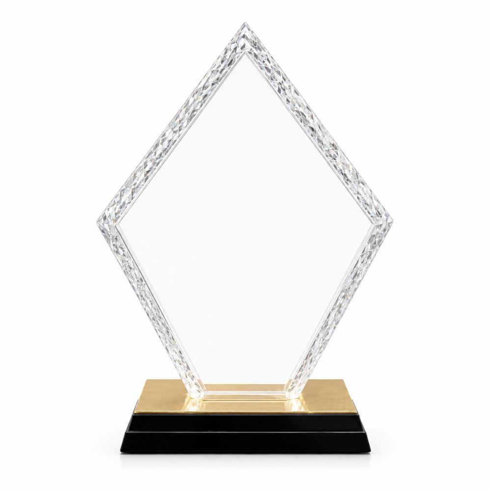 Crystal Diamond Shape Trophy