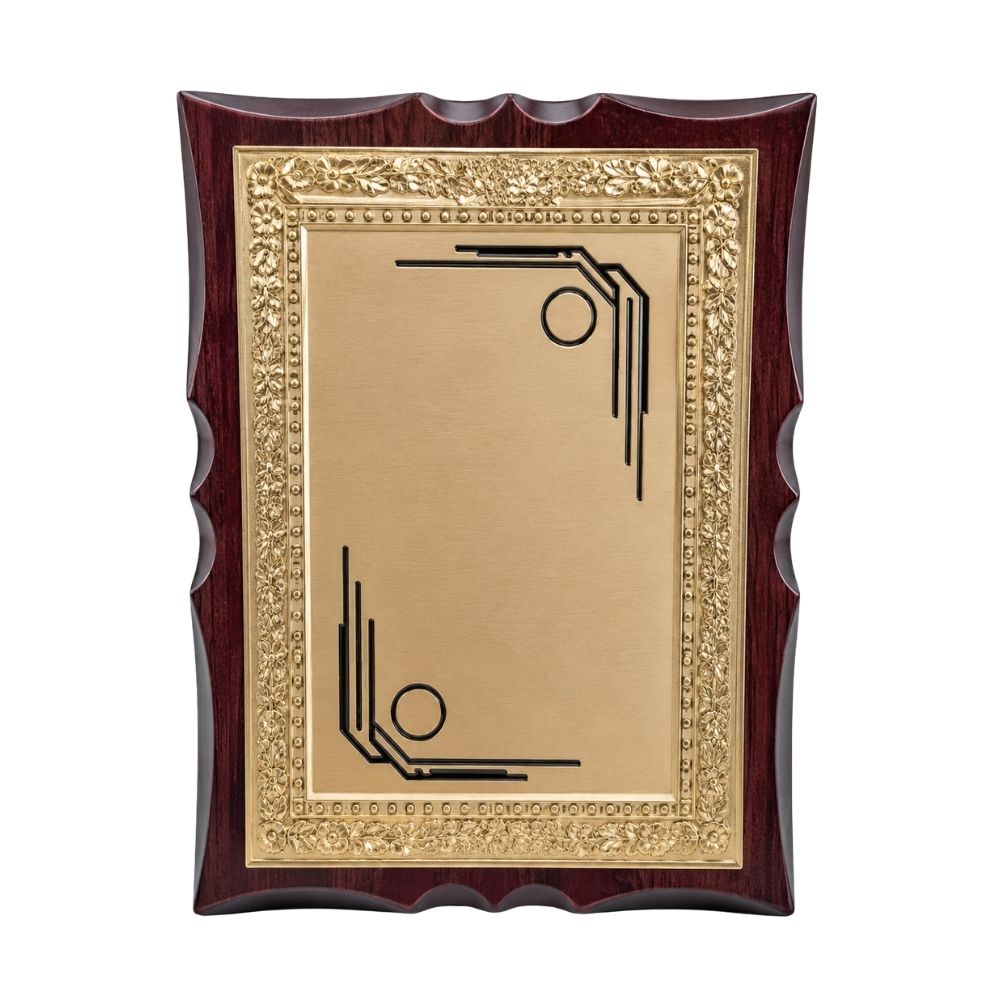 Wooden Plaque Award with Gold Plate
