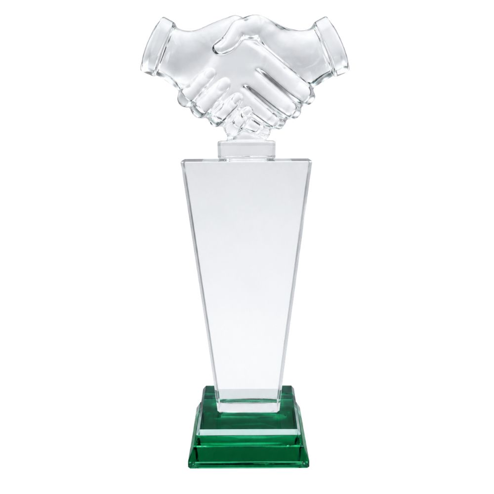 Crystal Handshake Recognition Trophy