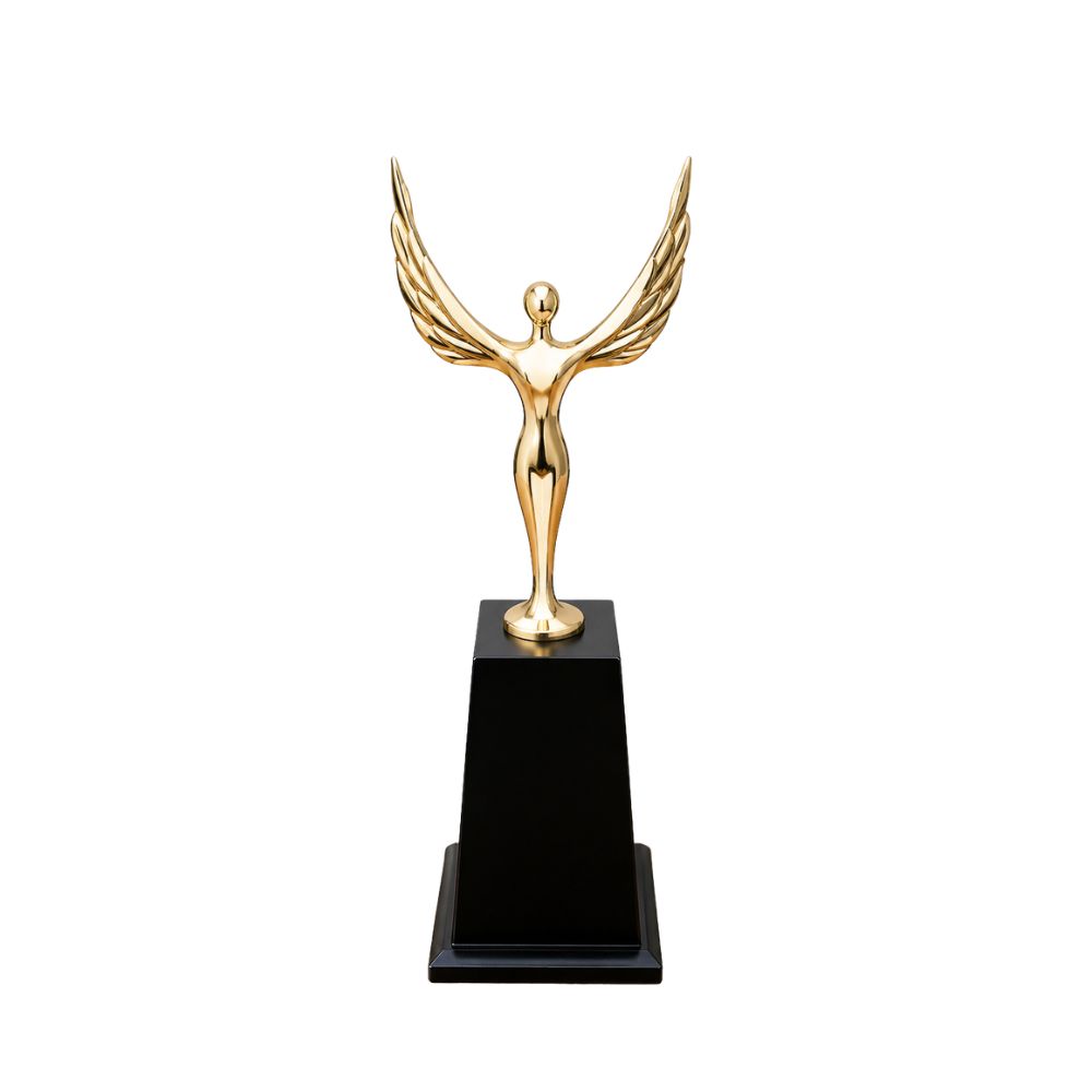 Stylish Victory Wings Trophy with elegant golden wing design
