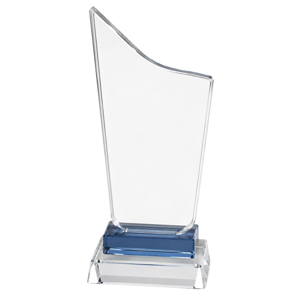 Blue Base Crystal Trophy Award