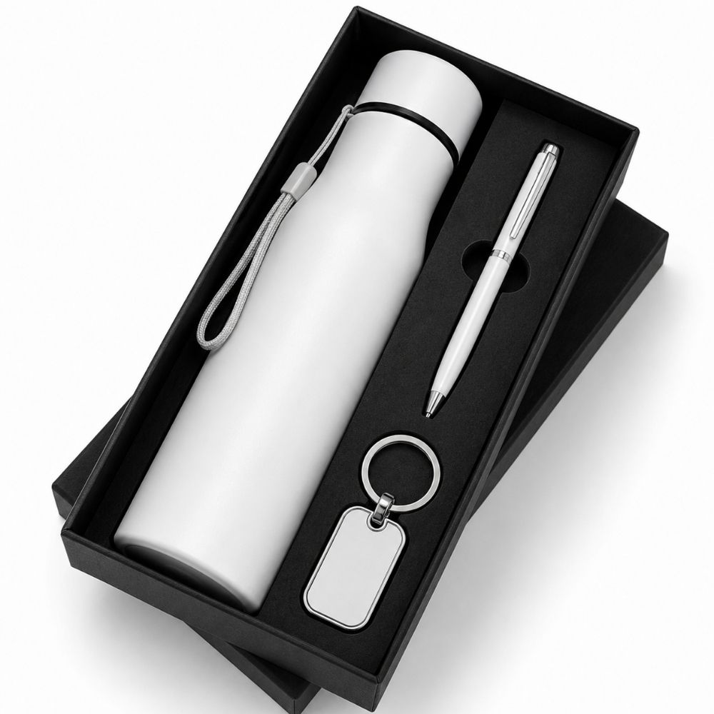 3 in 1 Bottle, Pen and Keychain Corporate Gift Set