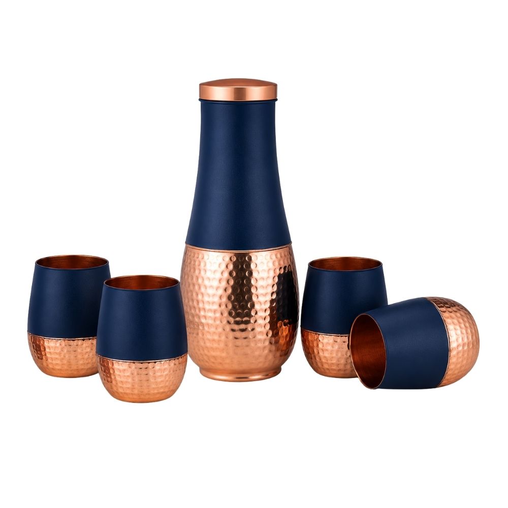 Premium Copper Bottle Set with 4 Glasses for Corporate Gifting | Globalware