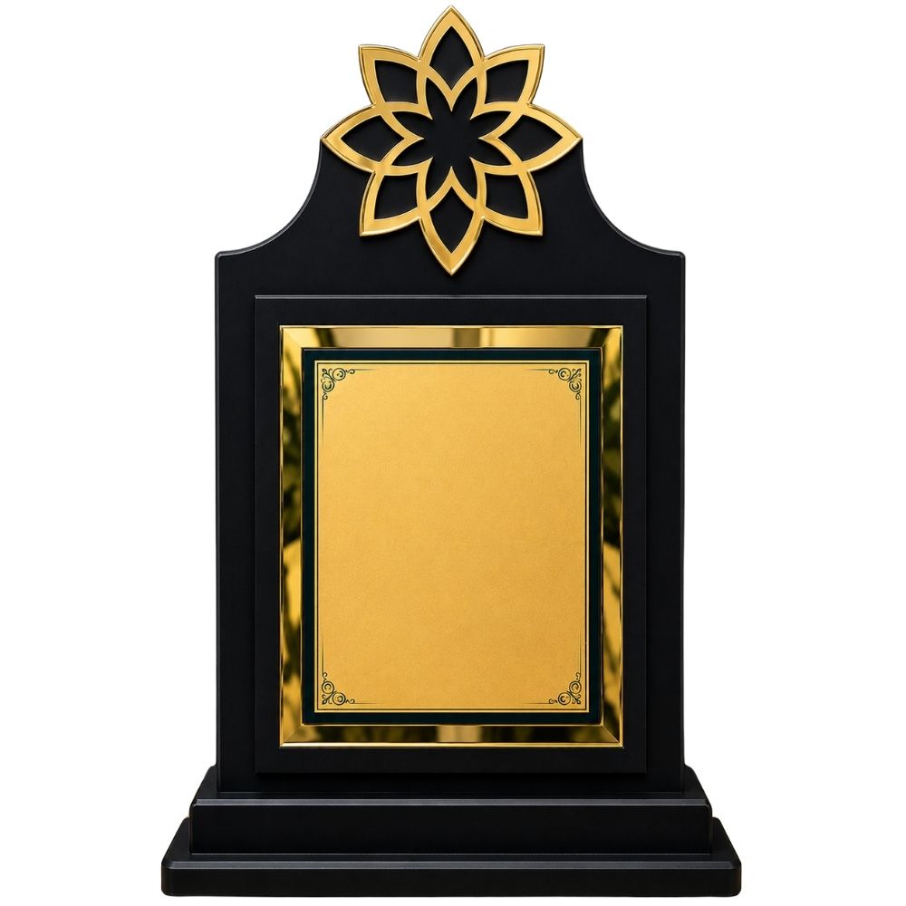 Floral Wooden Award for Corporate Appreciation Trophy