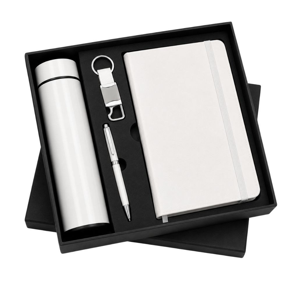 Executive Bottle, Notebook, Pen and Keychain Gift Set