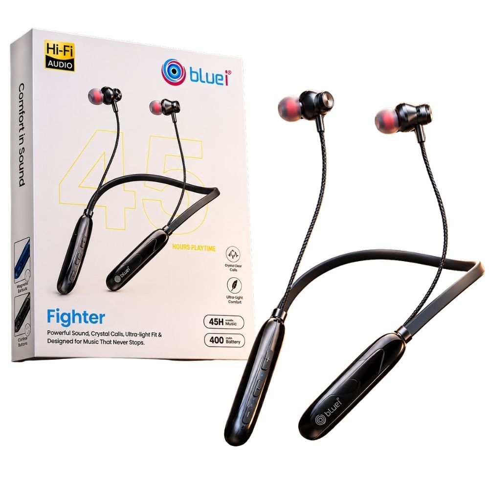 Fighter Wireless Neckband Earphones with 45 Hours Playtime