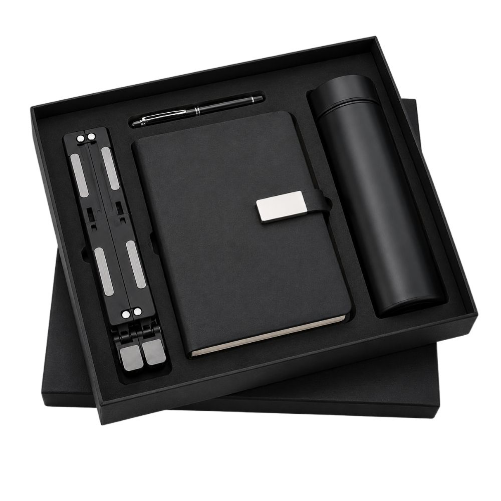 4 in 1 Executive Notebook, Flask and Laptop Stand Gift Set