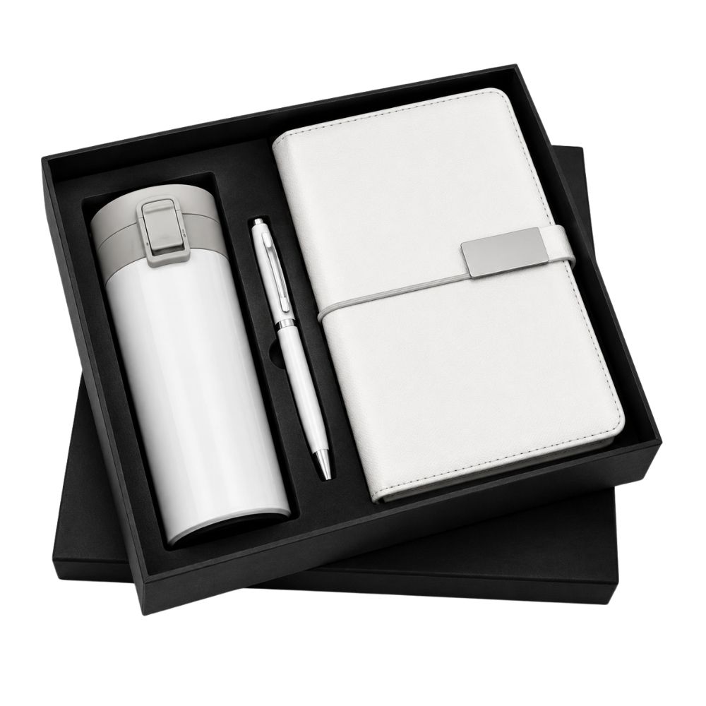 3 in 1 Executive Notebook and Flask Gift Set