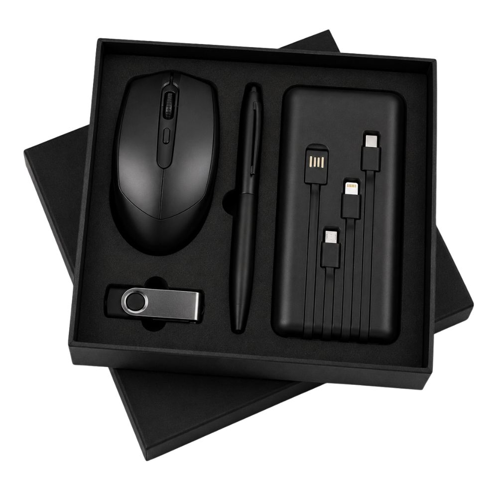 4 in 1 Wireless Mouse, Power Bank, Pen and USB Drive Gift Set