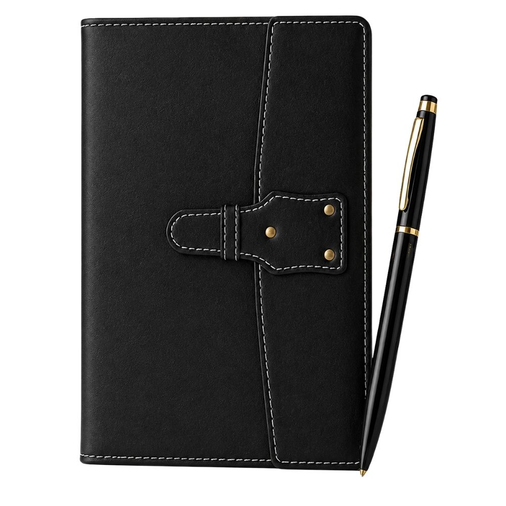 Leather Cover Diary, A5 with Premium Pen Gift Set
