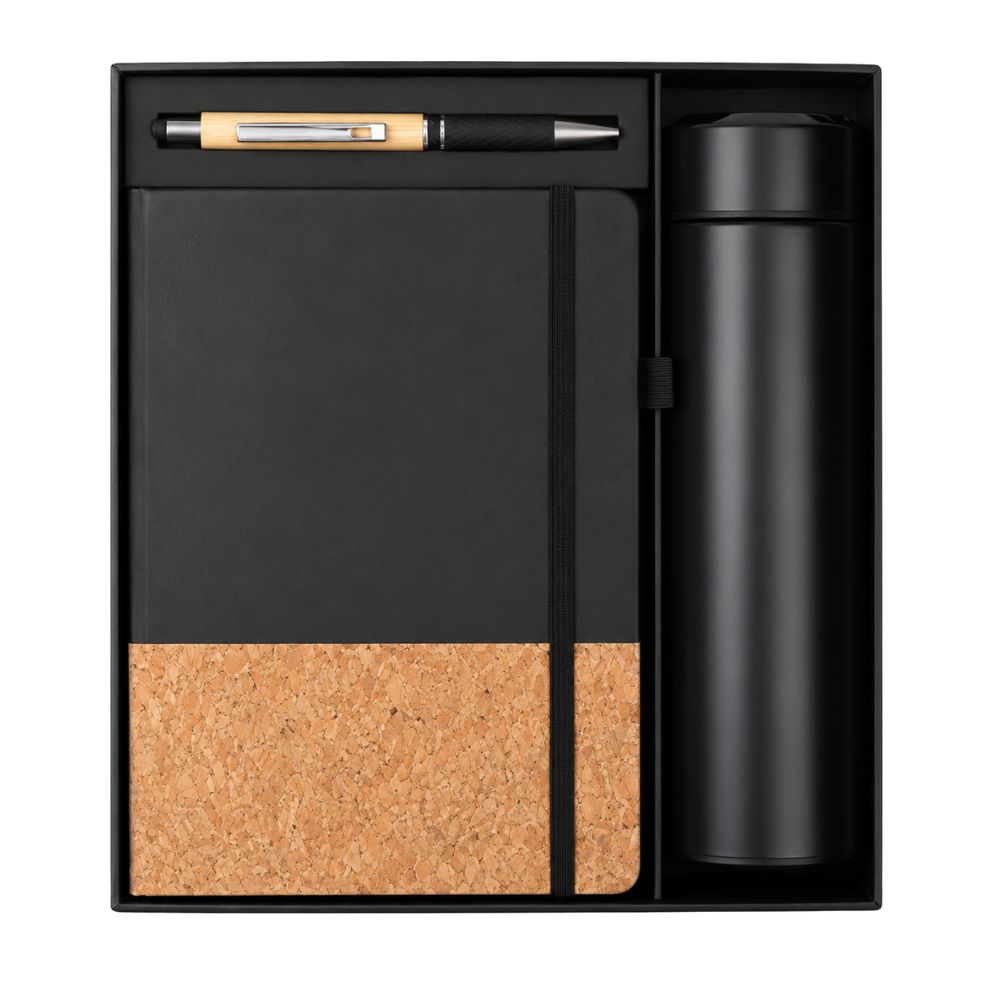 Cork Notebook & Flask Gift Set for Corporate Gifting