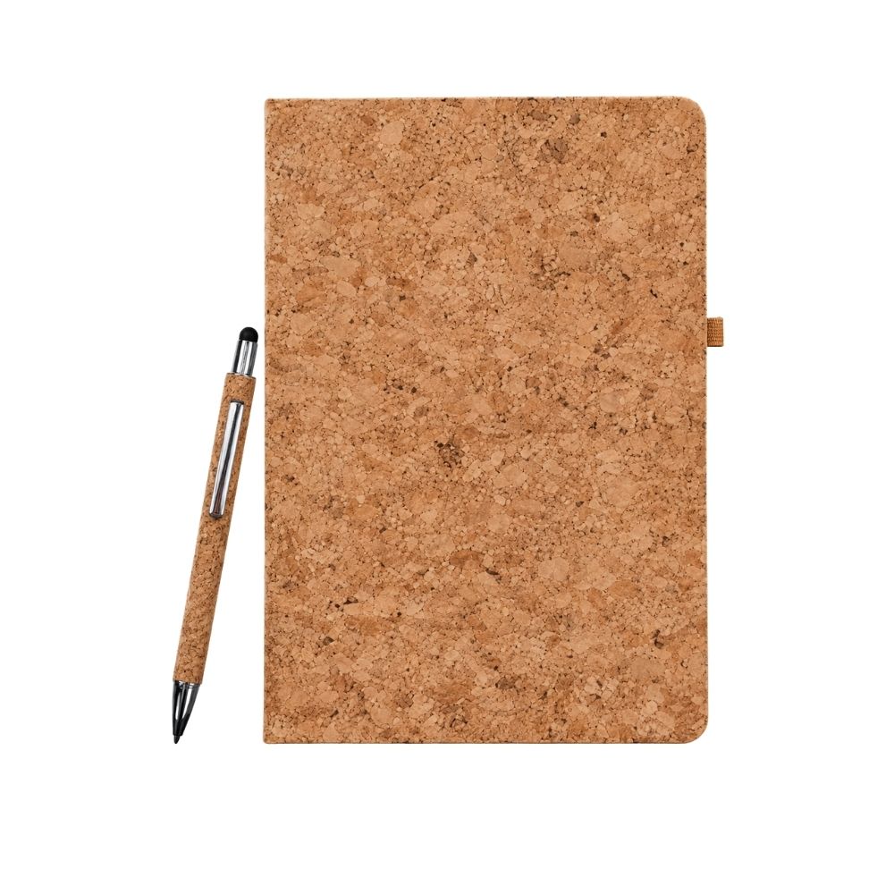 Cork Cover Diary & Pen Gift Set