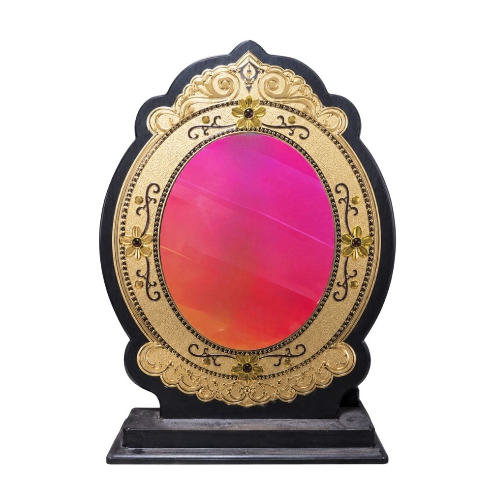 Designer Oval Award Plaque with Golden Frame – Premium Corporate Recognition Trophy