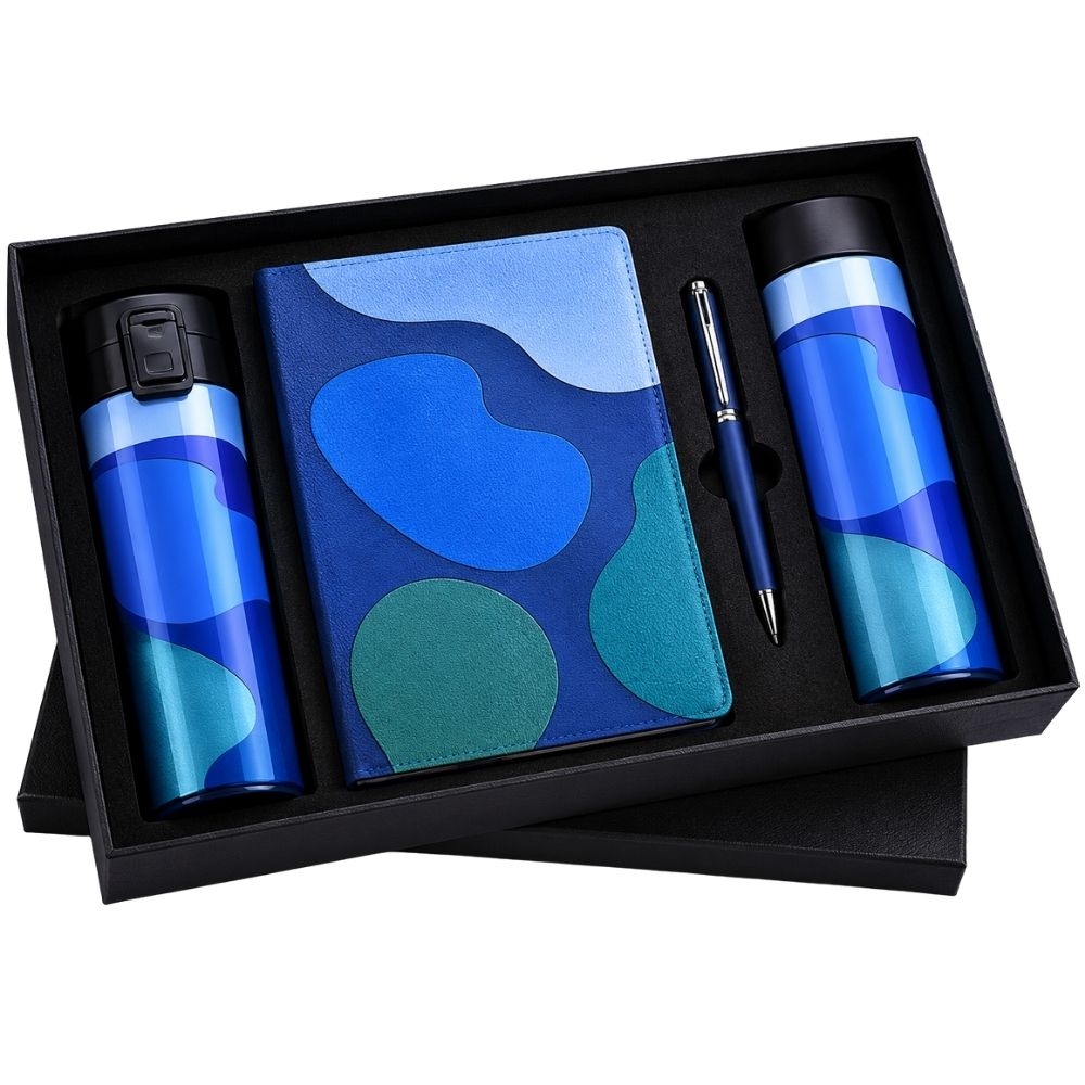 Abstract Design Bottle, Notebook and Pen Gift Set
