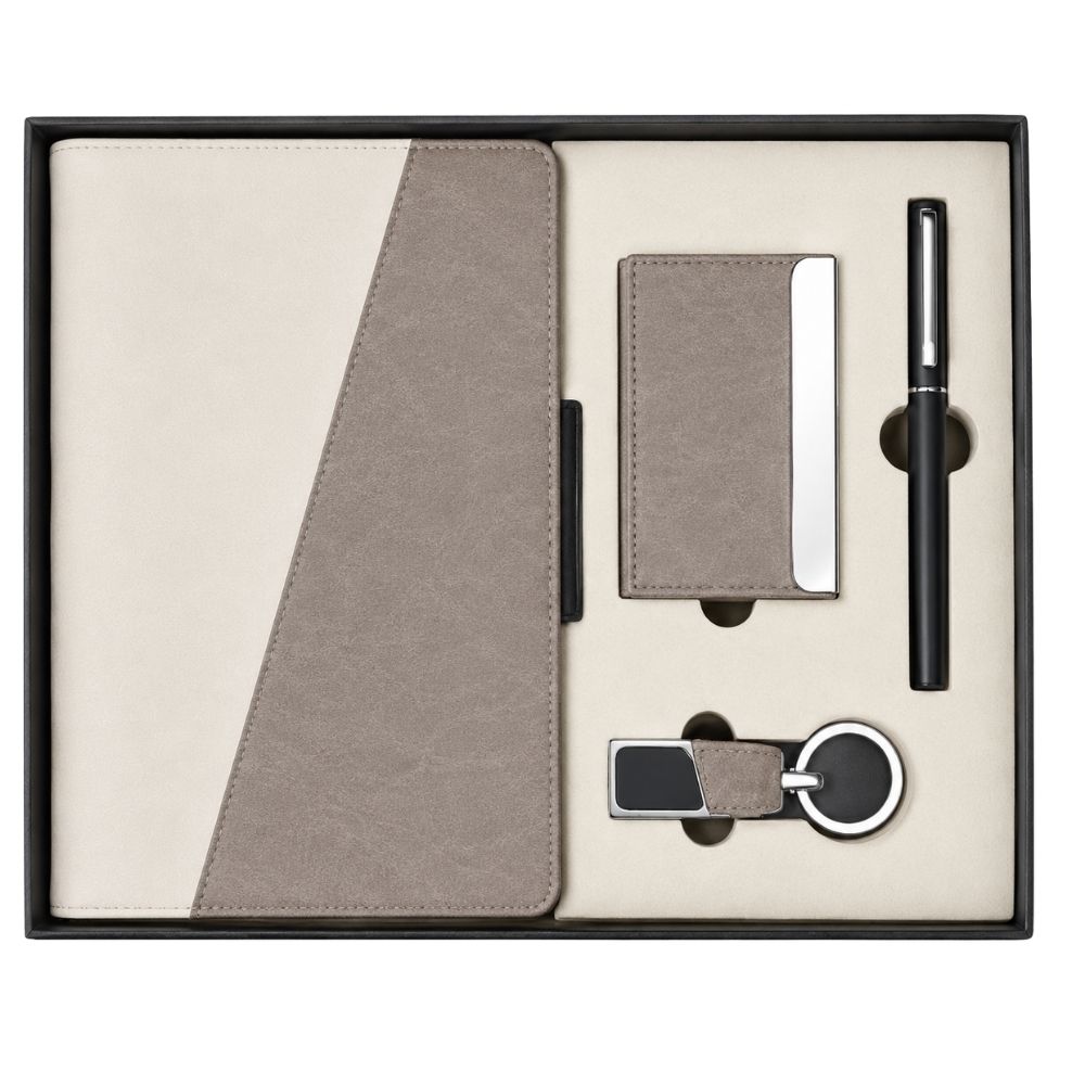 Keychain card holder pen and diary gift set for executive corporate gifting