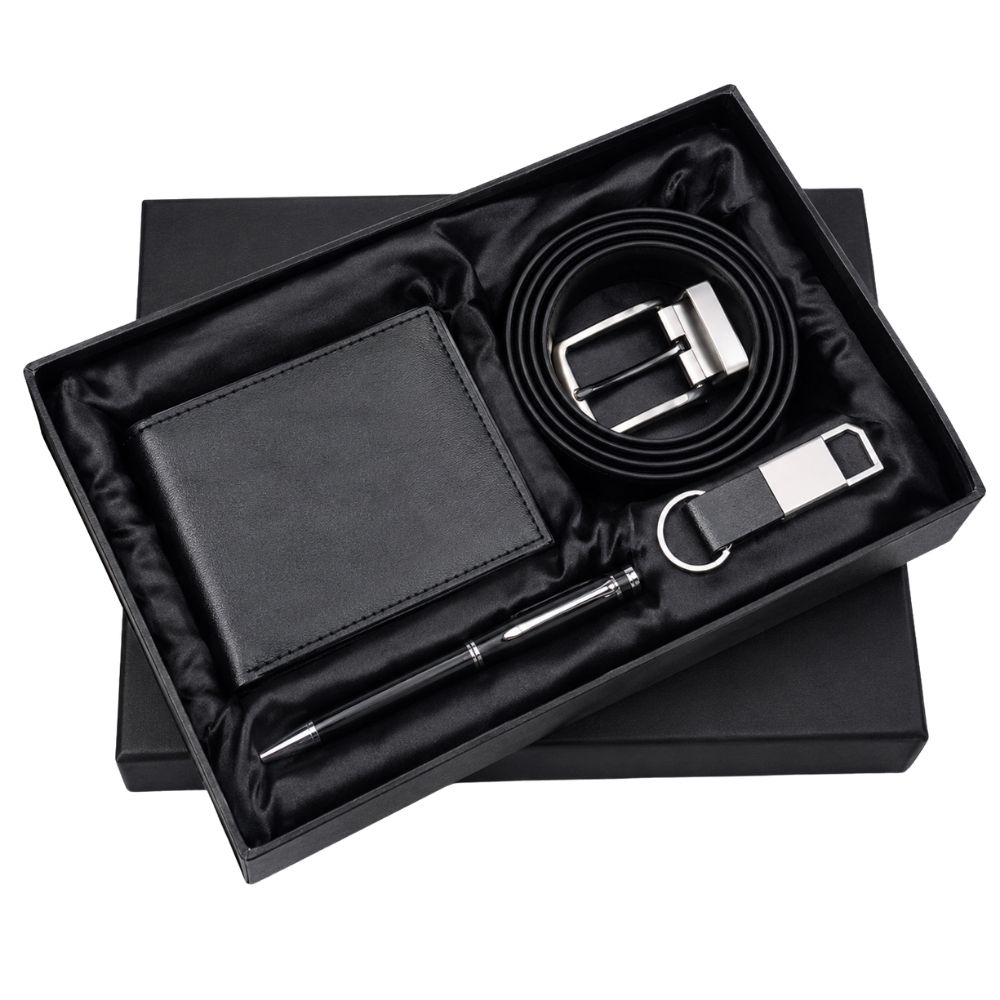 Wallet, Belt, Pen and Keychain 4 in 1 Gift Set