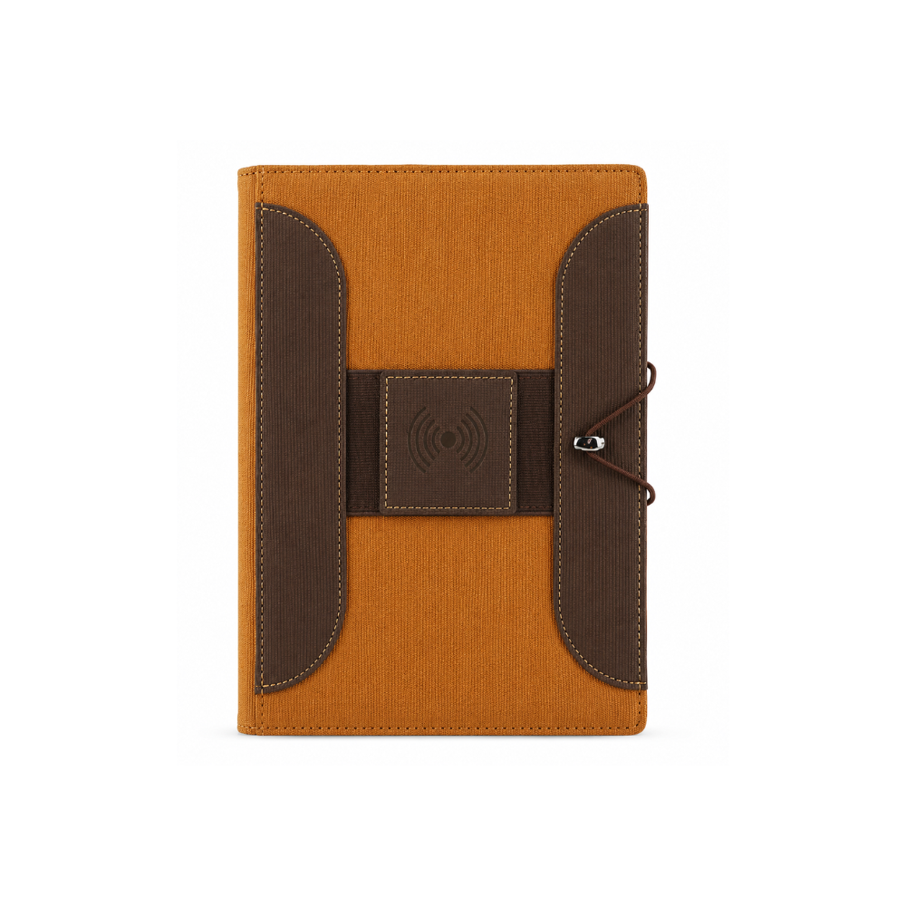 A5 Wireless Power Bank Diary Folder with Mobile Holder, 16GB Pen Drive & LED Lamp