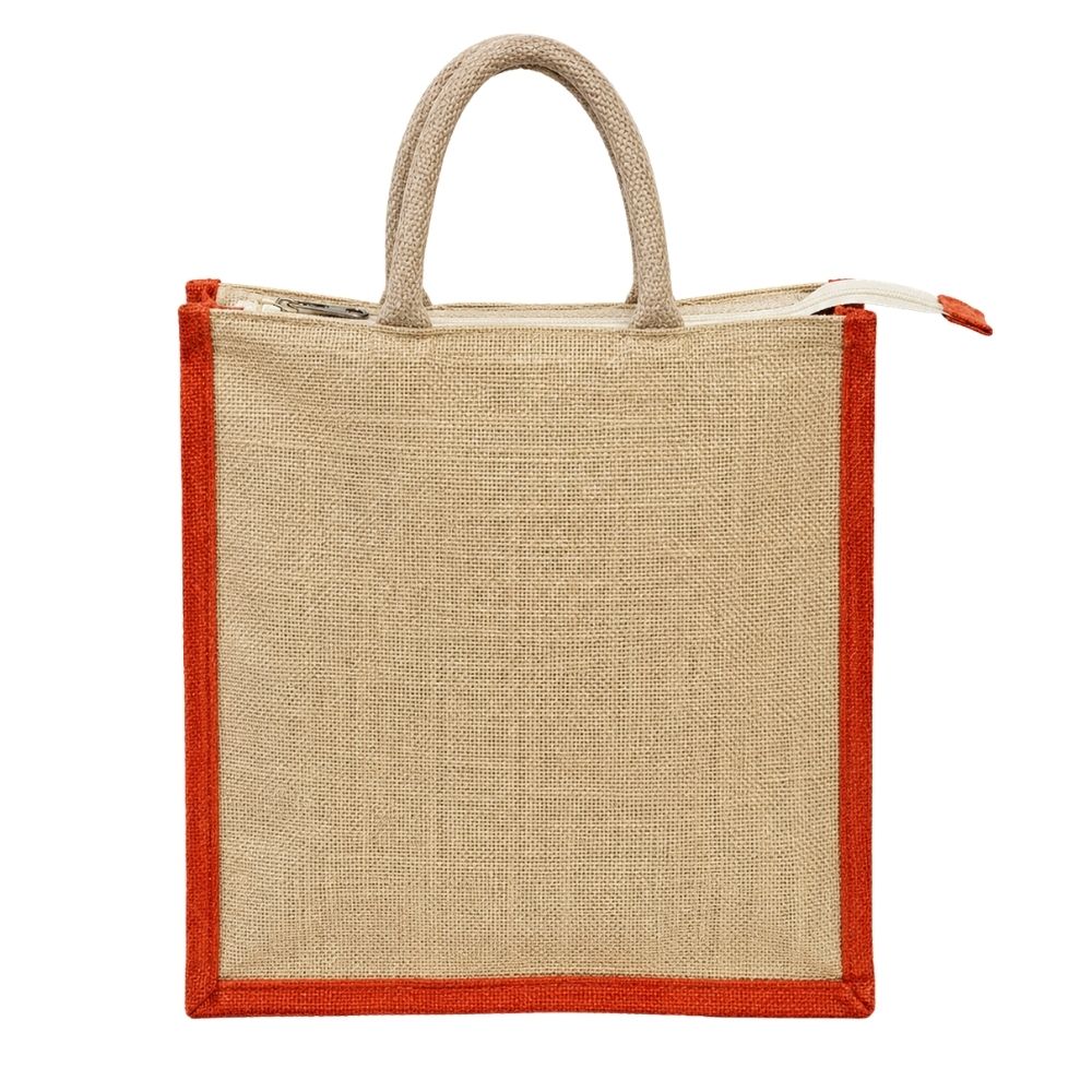 Jute Zipper Tote Bag for Corporate Gifting & Branding