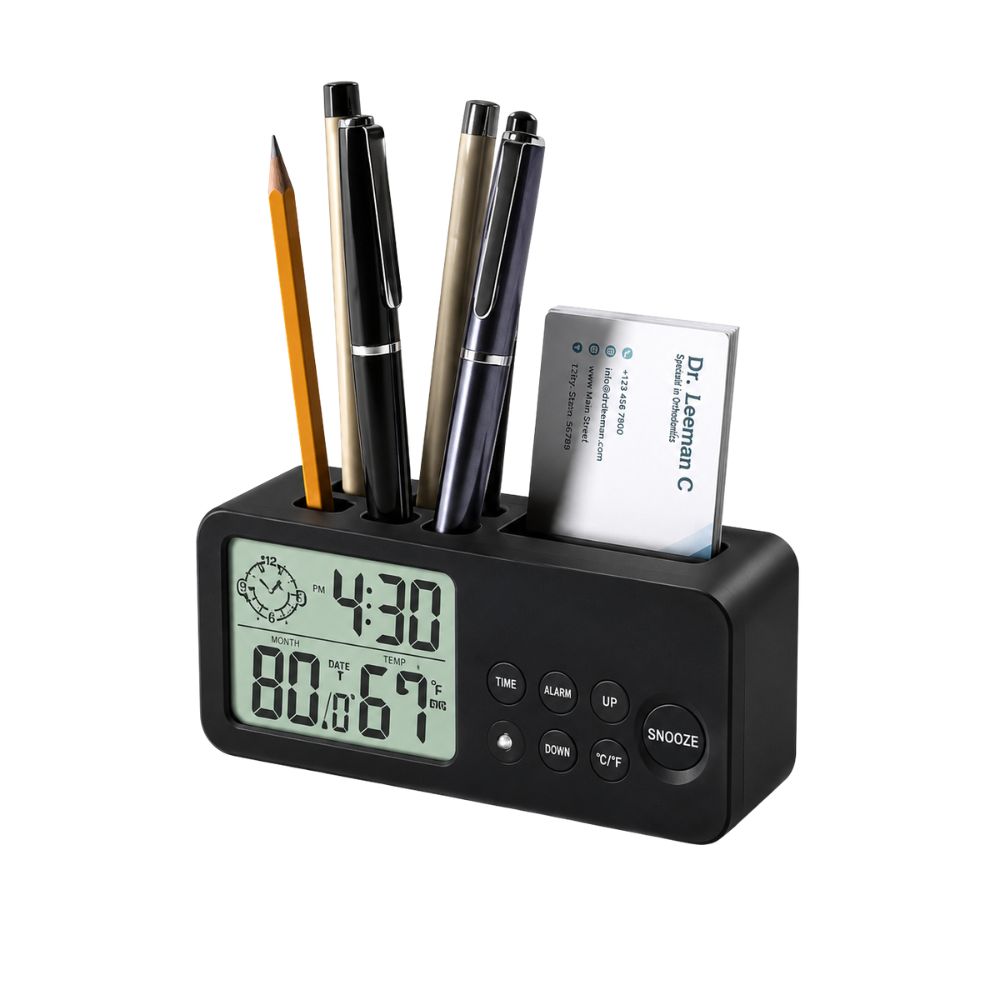 Digital Clock Desk Organizer