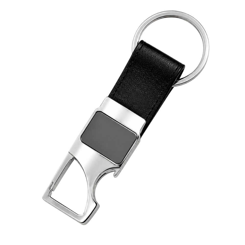 Leather Strap Bottle Opener Keychain for Corporate Gifting