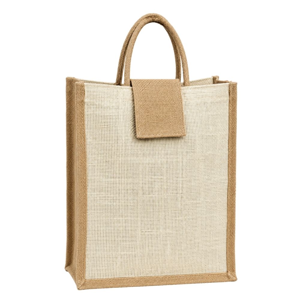 Jute Document Bag with Flap Closure for Corporate Gifting & Branding