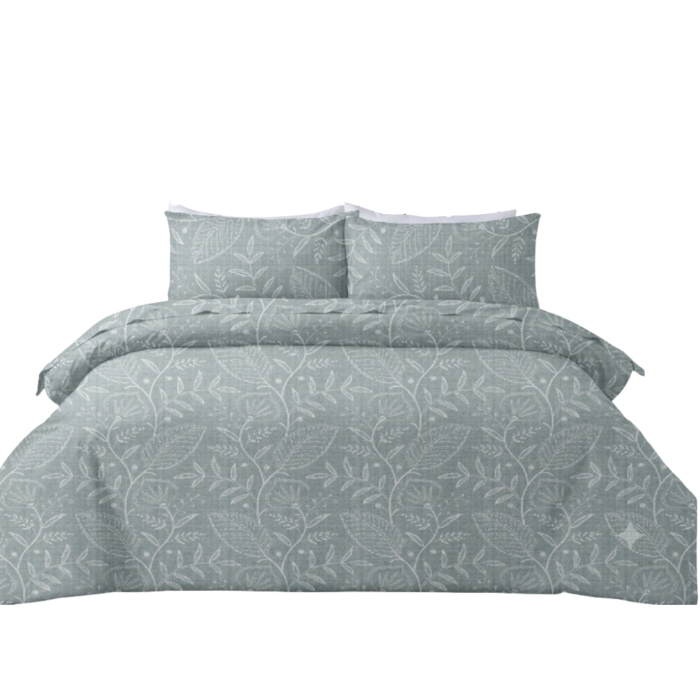 Prime Rose Grey Floral Pure Cotton Double Bedsheet with 2 Pillow Covers | 90×100 Inches