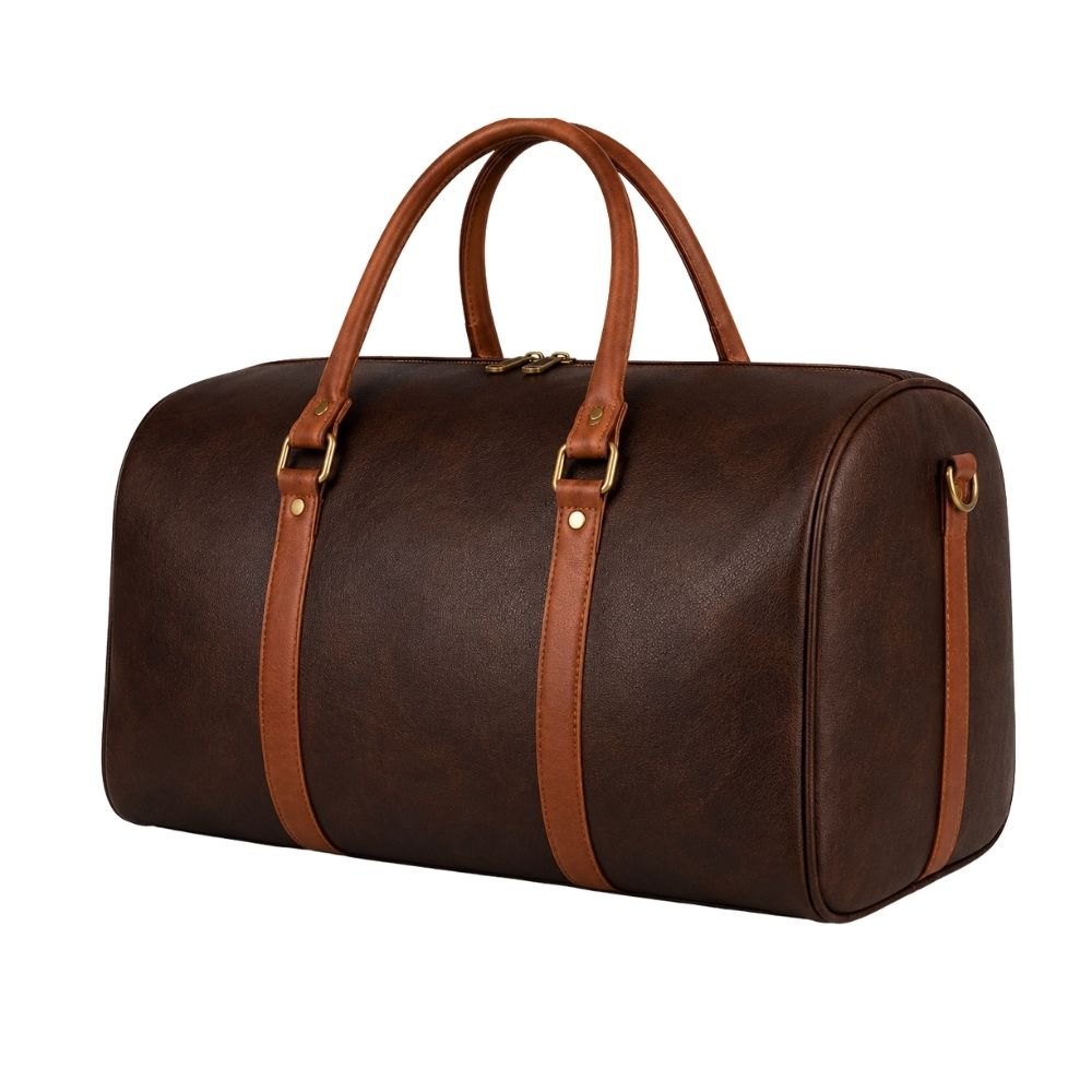 Leather Weekender Bag – Black & Brown