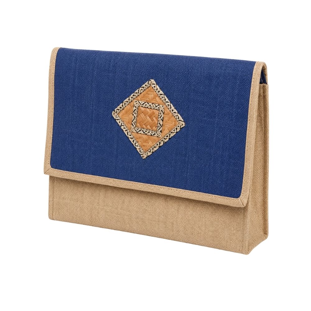 Jute Document Organizer Bag with Flap Closure