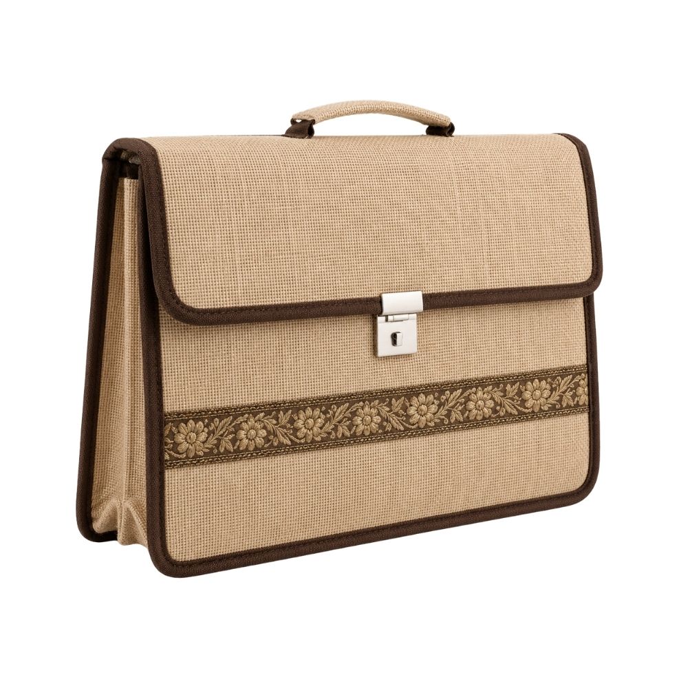 Lock Type Jute Conference Bag for Corporate Gifting & Branding
