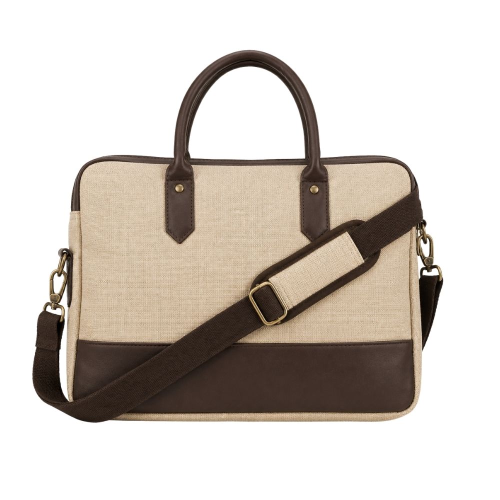 Jute Laptop Bag with Shoulder Strap for Corporate Gifting