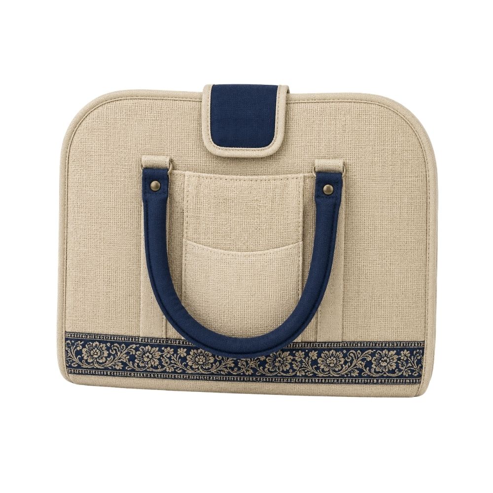 Designer Jute Laptop & Conference Bag with Flap Closure | Globalware