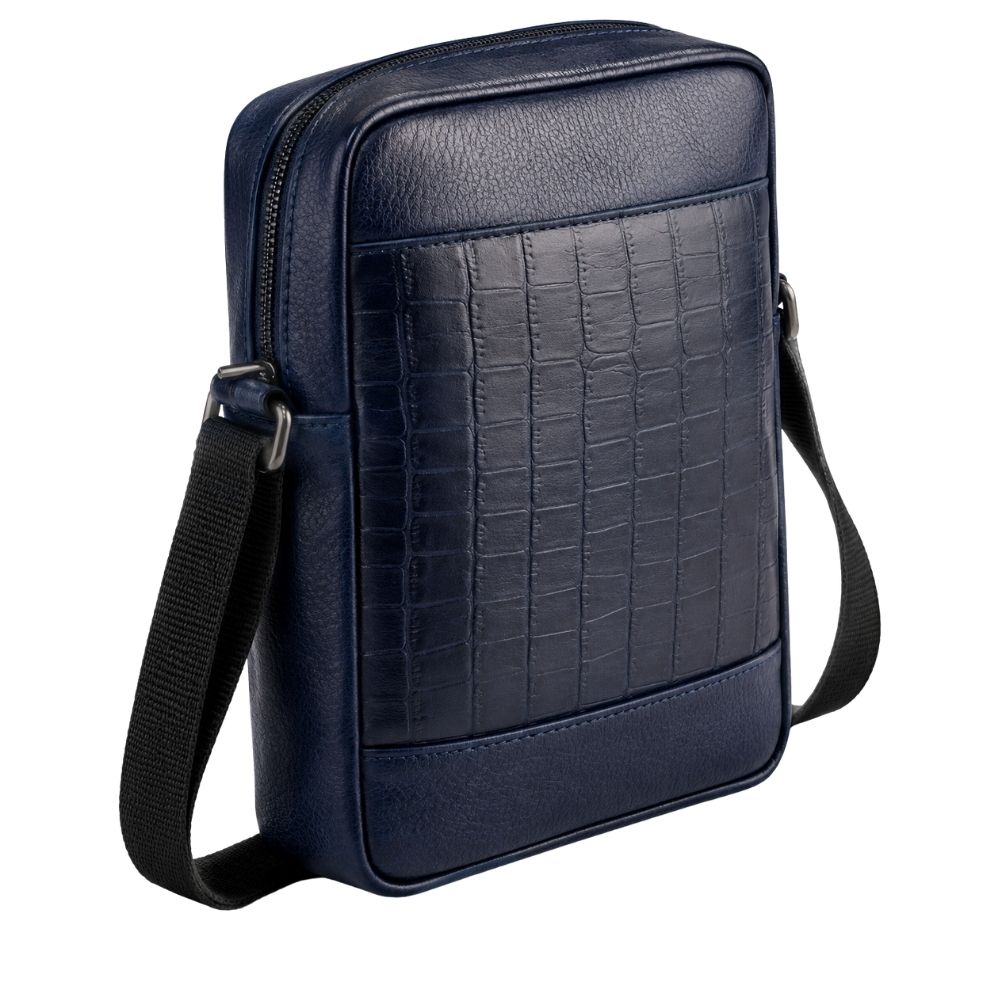 Leather Sling Bag – Blue & Brown