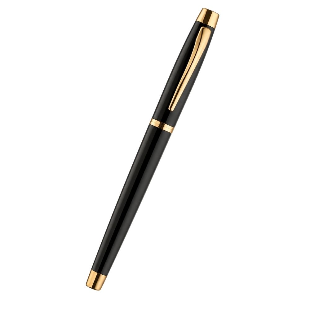 Black Metal Pen with Metallic Trim for Corporate Gifting