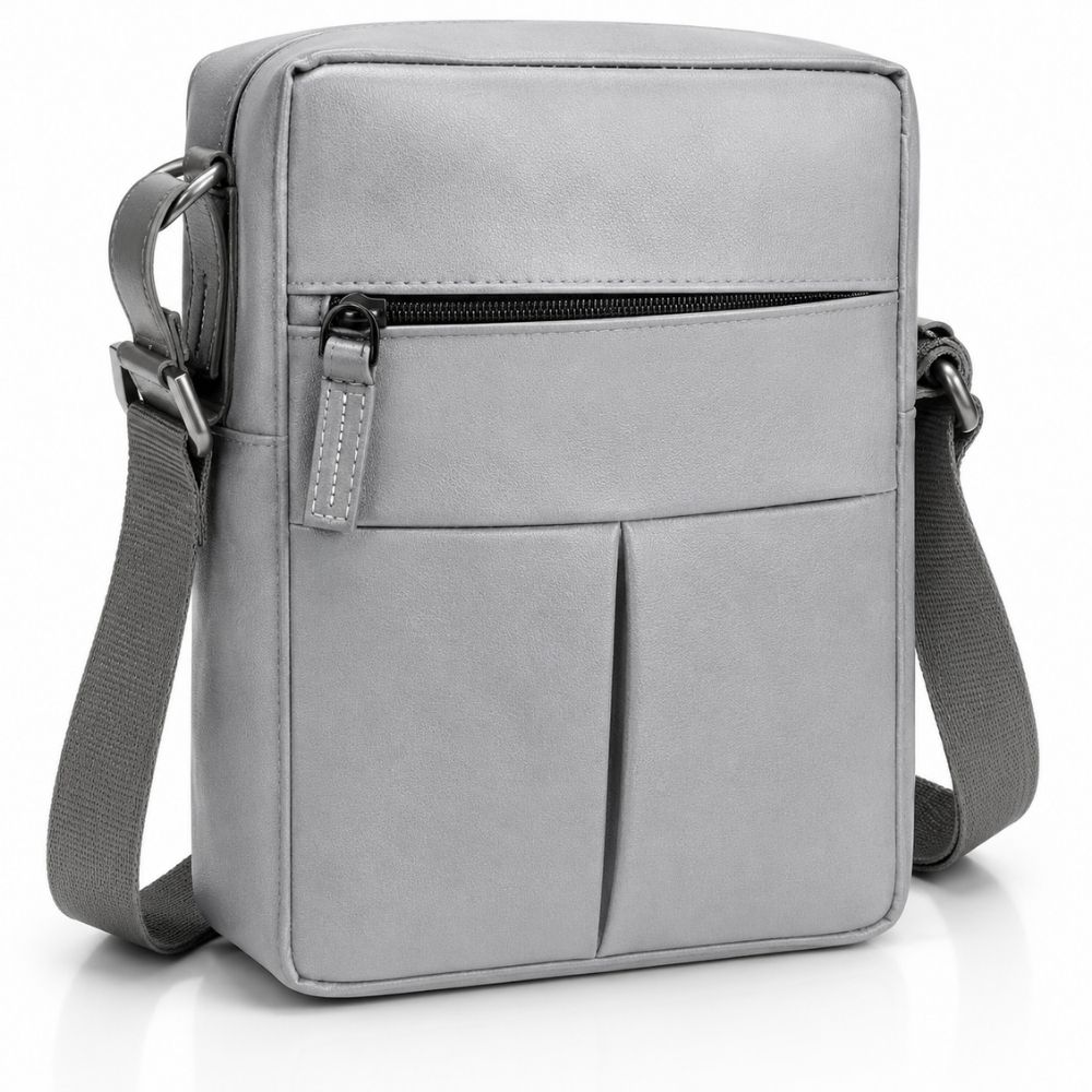 Leather Sling Bag – Grey & Black