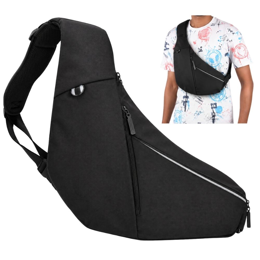 Crossbody Chest Bag – Grey & Black