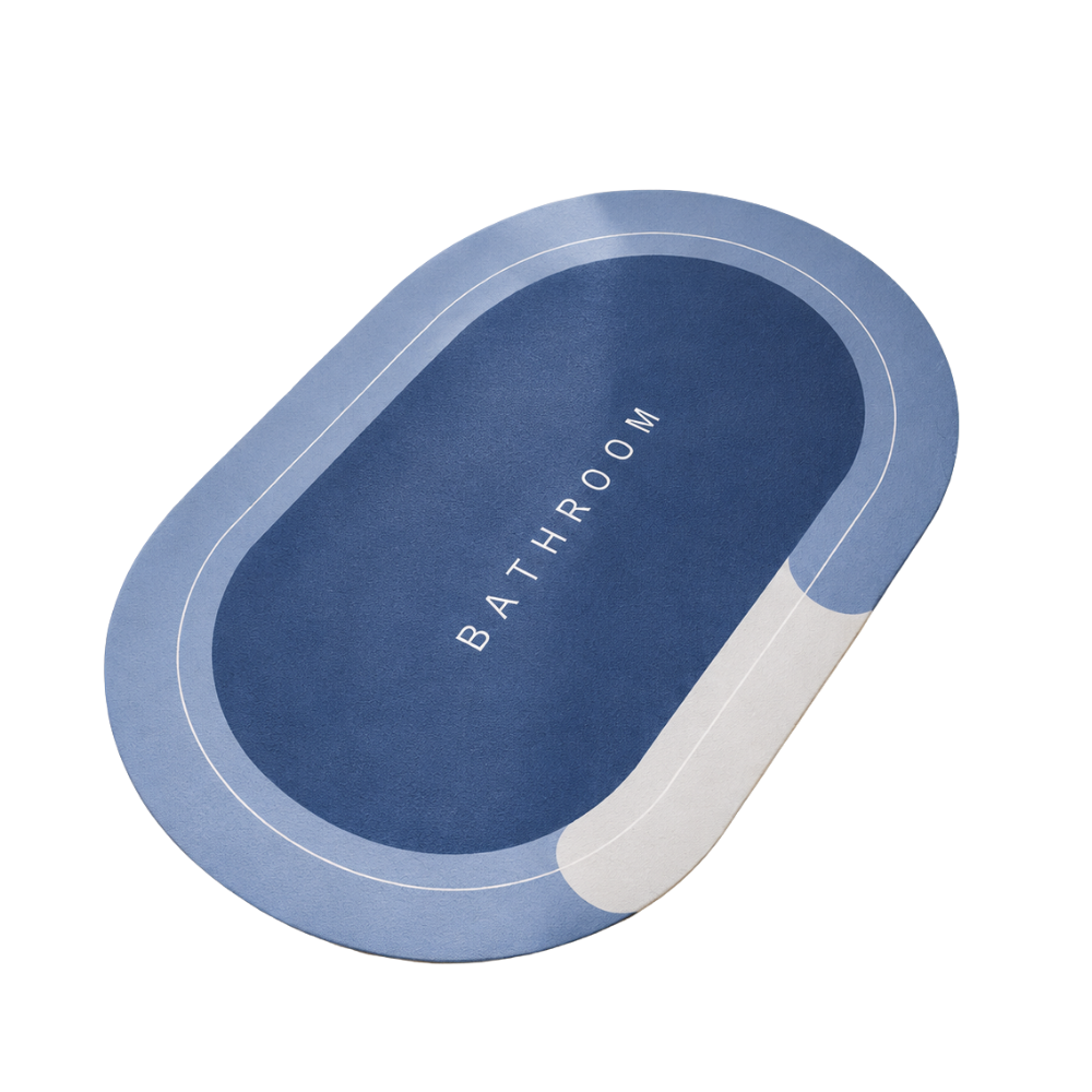 Oval Bathroom Floor Mat – Quick Dry Anti-Slip Bath Mat