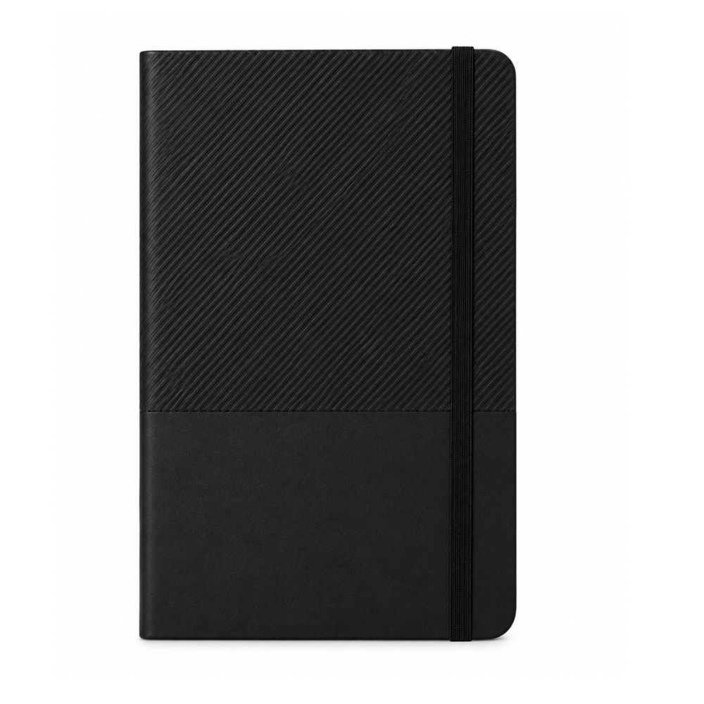 Black Textured Executive Notebook Diary with Elastic Closure for Corporate Gifting