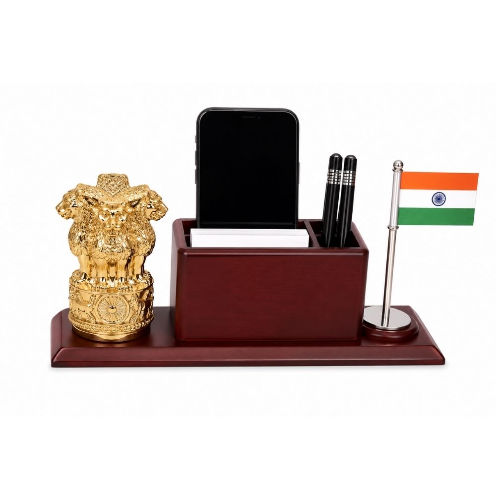 Wooden Desktop Organizer | Customized Corporate Gift