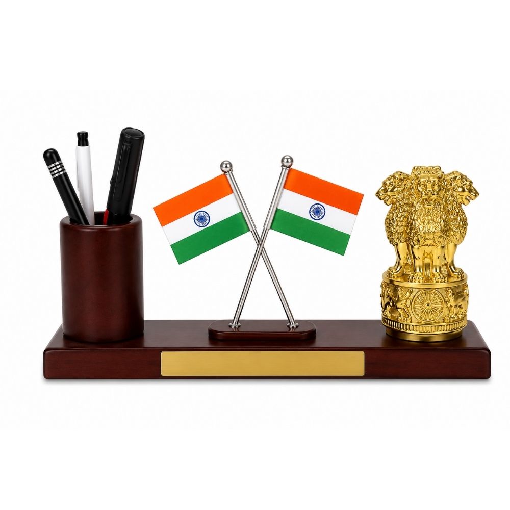 Wooden Desktop Organizer | Customized Corporate Gift