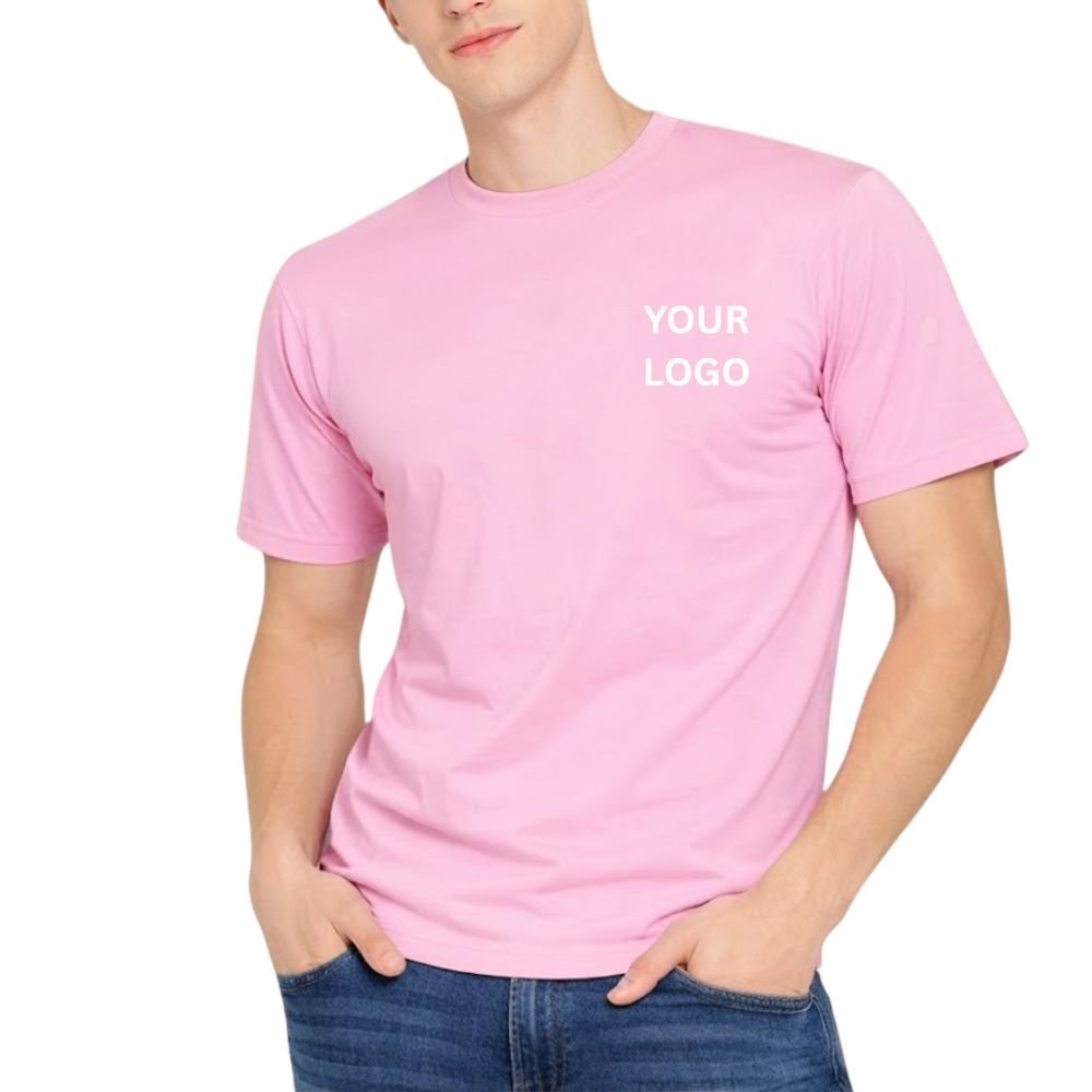 Custom Round Neck T-Shirt with Logo Printing for Corporate Uniform