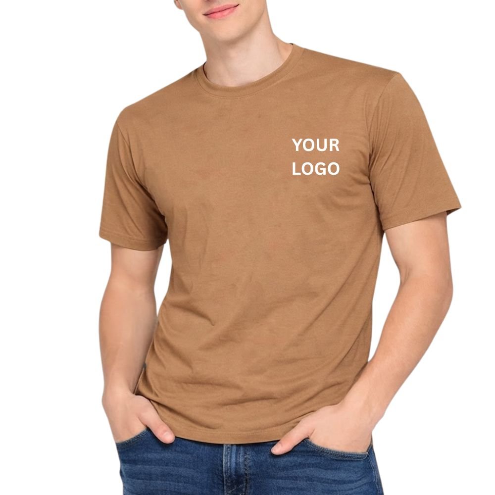 Custom Round Neck T-Shirt with Logo Printing for Corporate Uniform