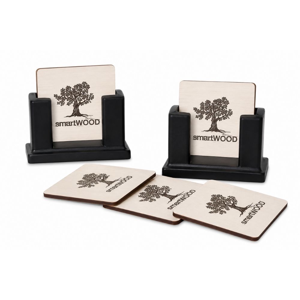 Wooden Coaster Set with Holder | Customized Corporate Gift
