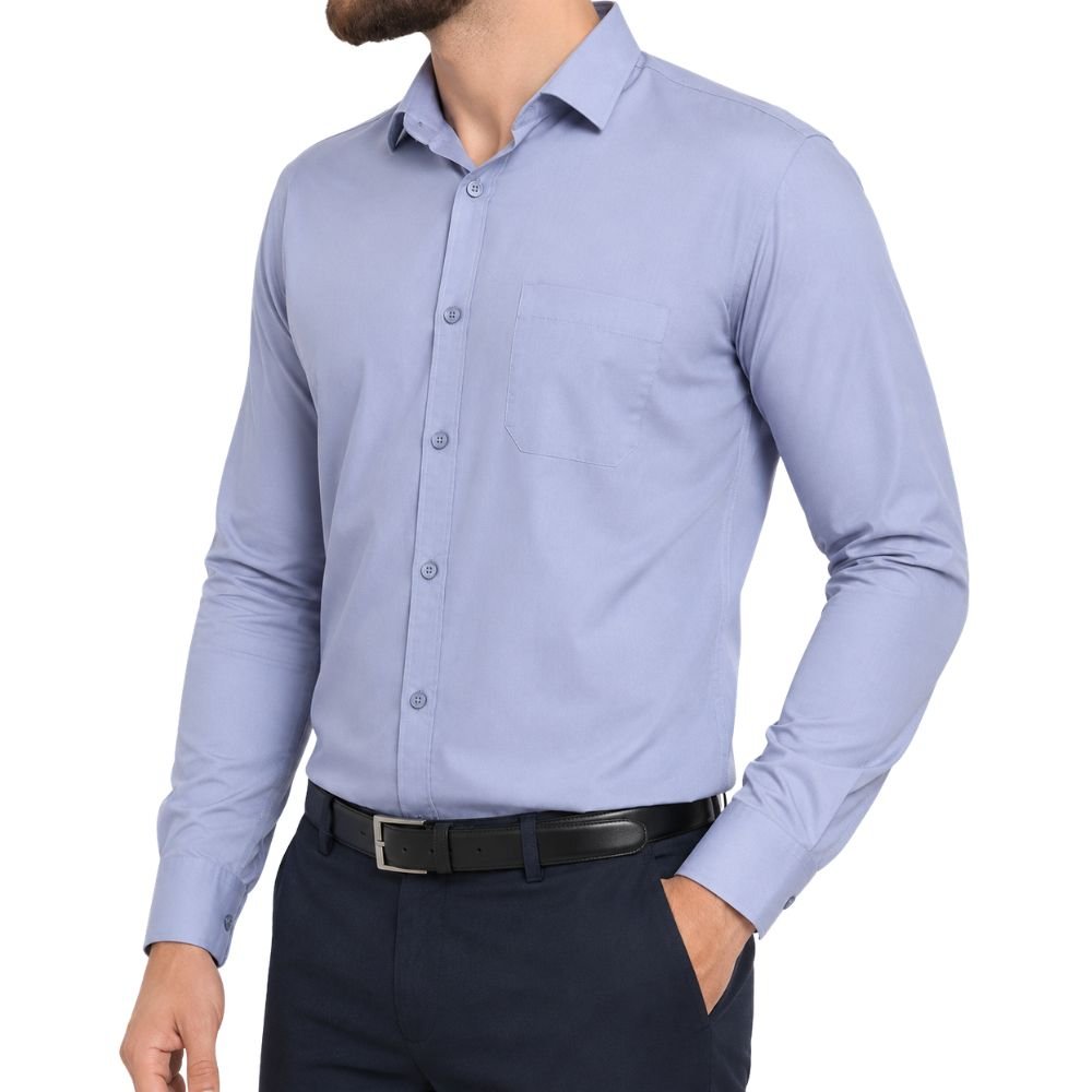 Grey Formal Shirt with Logo Printing | Corporate Uniform | Globalware