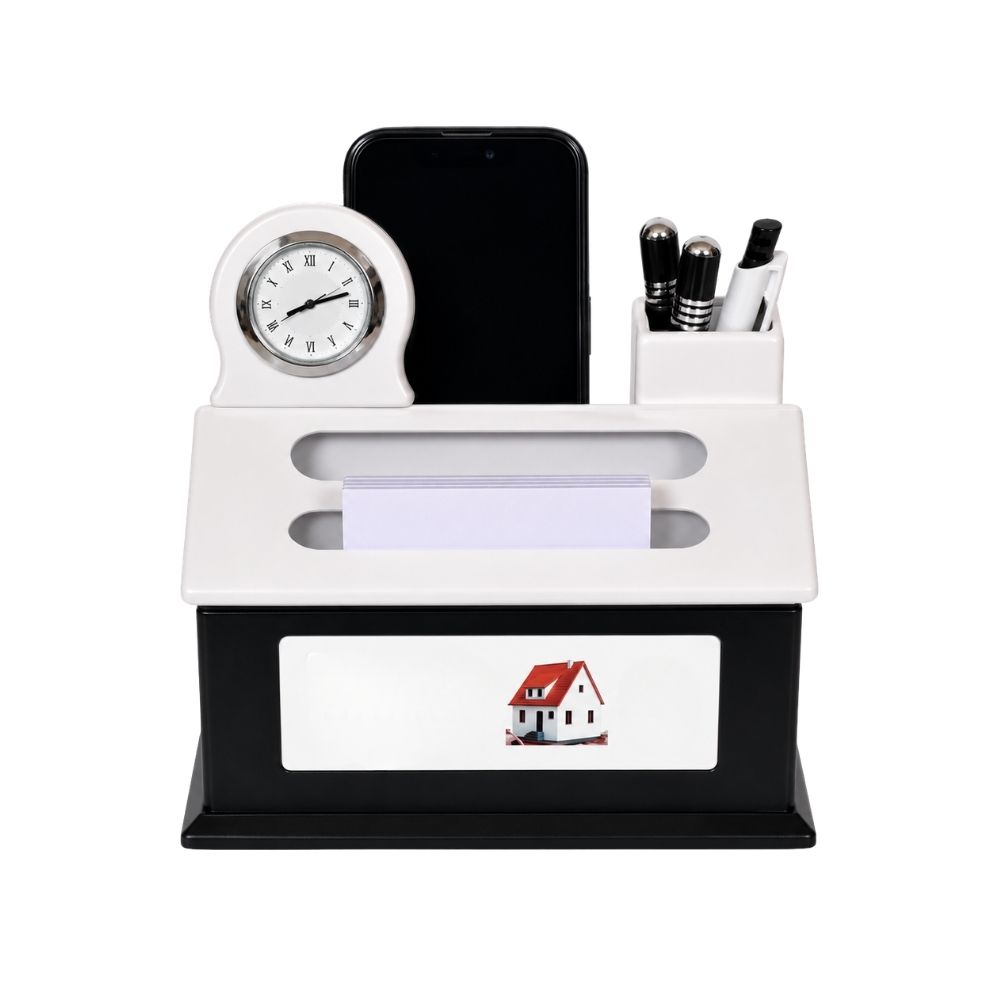 Wooden Desktop Organizer with Mobile Stand | Customized Corporate Gift