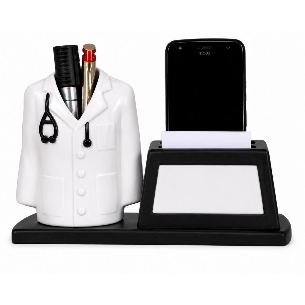 Doctor Coat Pen Holder with Clock | Customized Corporate Gift